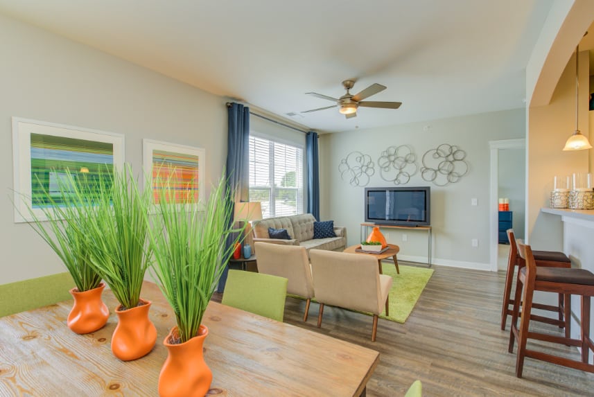 [[Sitting room in Greenwood apartments.